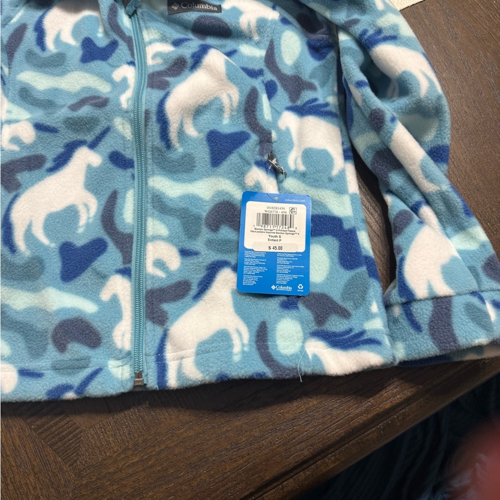 Columbia Light Blue Camouflage Fleece Jacket